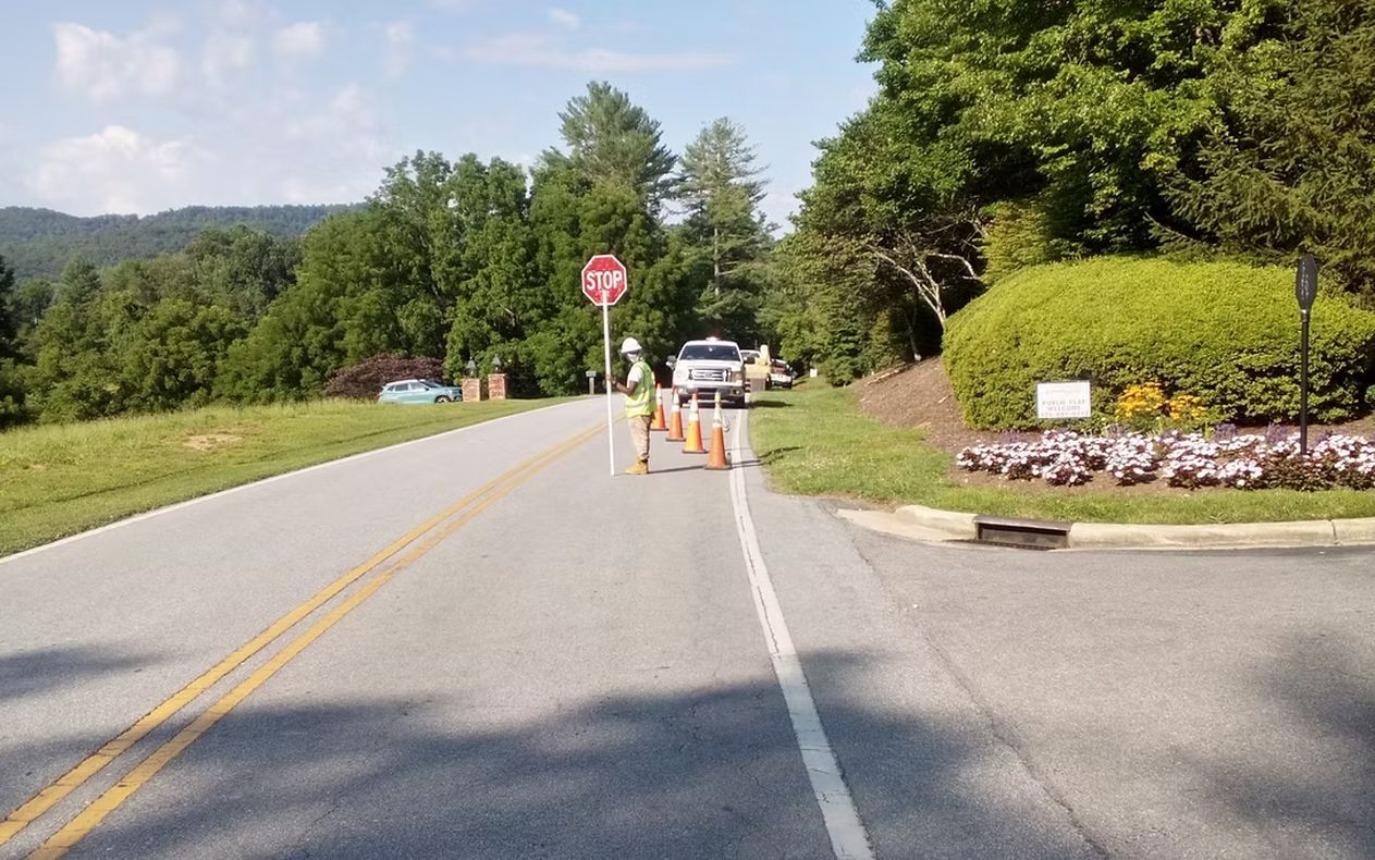 Flagging Operation Lane Closure